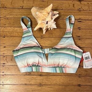 Jantzen striped pastel bikini top